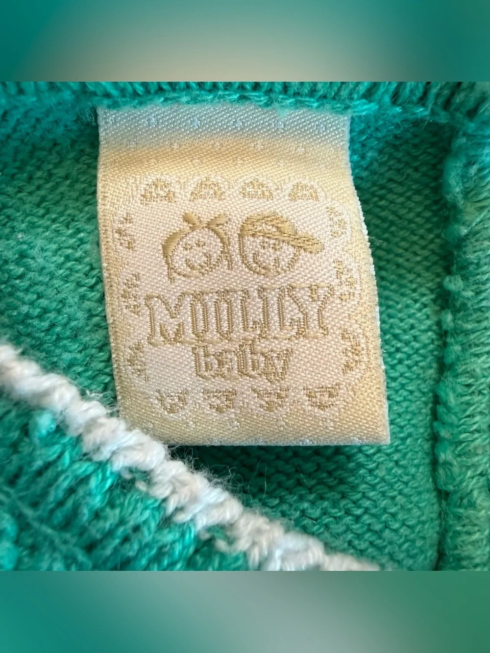 Girls' Emerald Knit Dress with Ivory Trim and Bow Accents